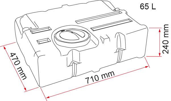 Vanntank Fiamma 70l blå