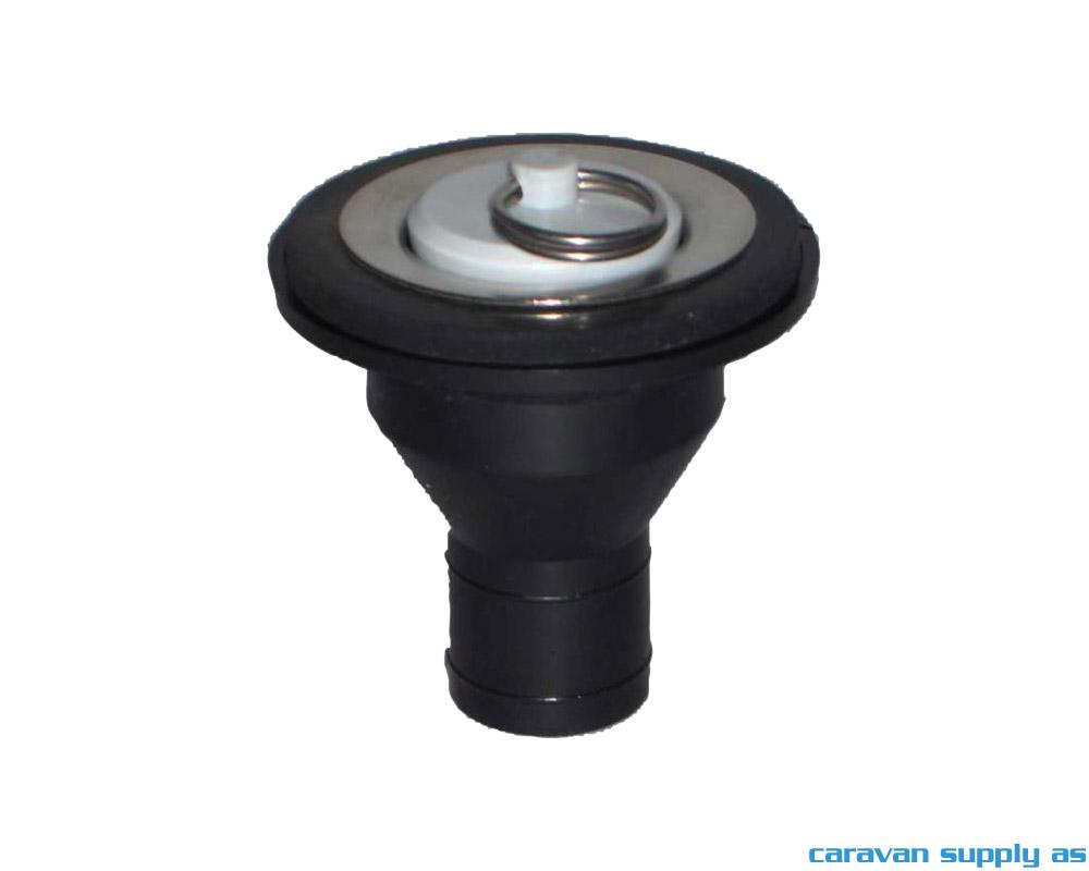 Avløp u/vannlås rett Ø33mm rør 28mm m/propp svart