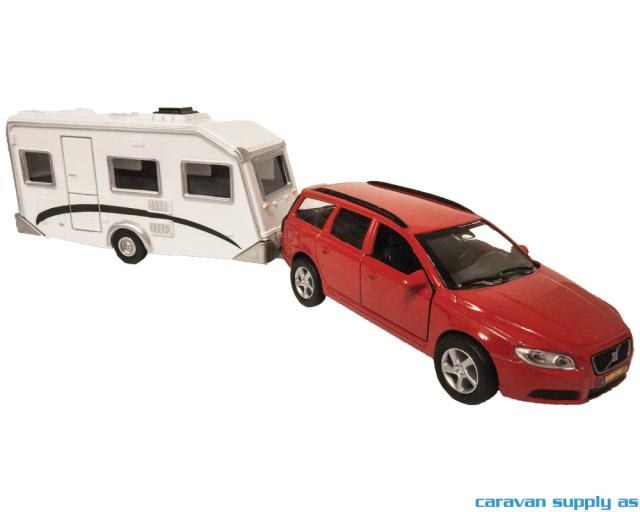 Lekebil Volvo V70 med campingvogn