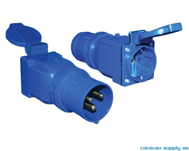 Adapter 220V hann CEE17 + hunn schuko