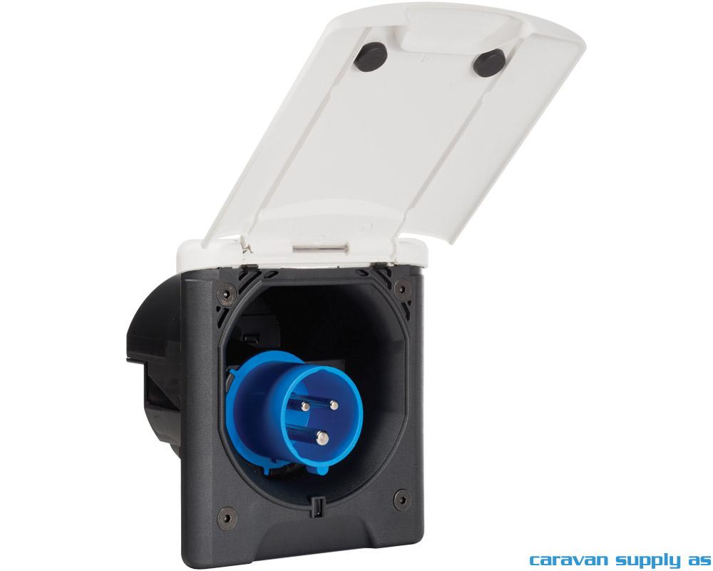 Strøm innboks 220V 12x14cm H14 m/magnet hvit
