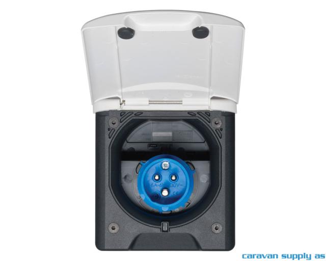 Strøm innboks 220V 12x14cm H14 m/magnet hvit