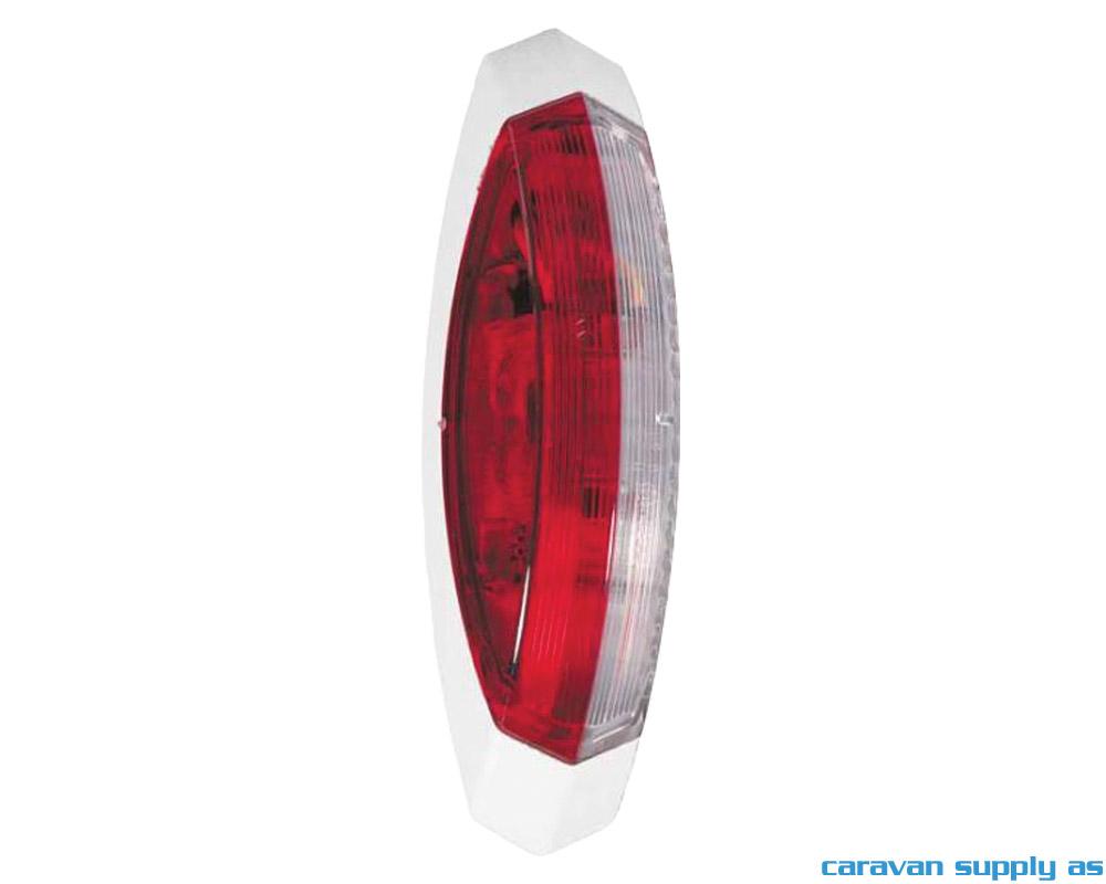 Markeringslys Hella avlang 122x39x28mm hvit ramme 