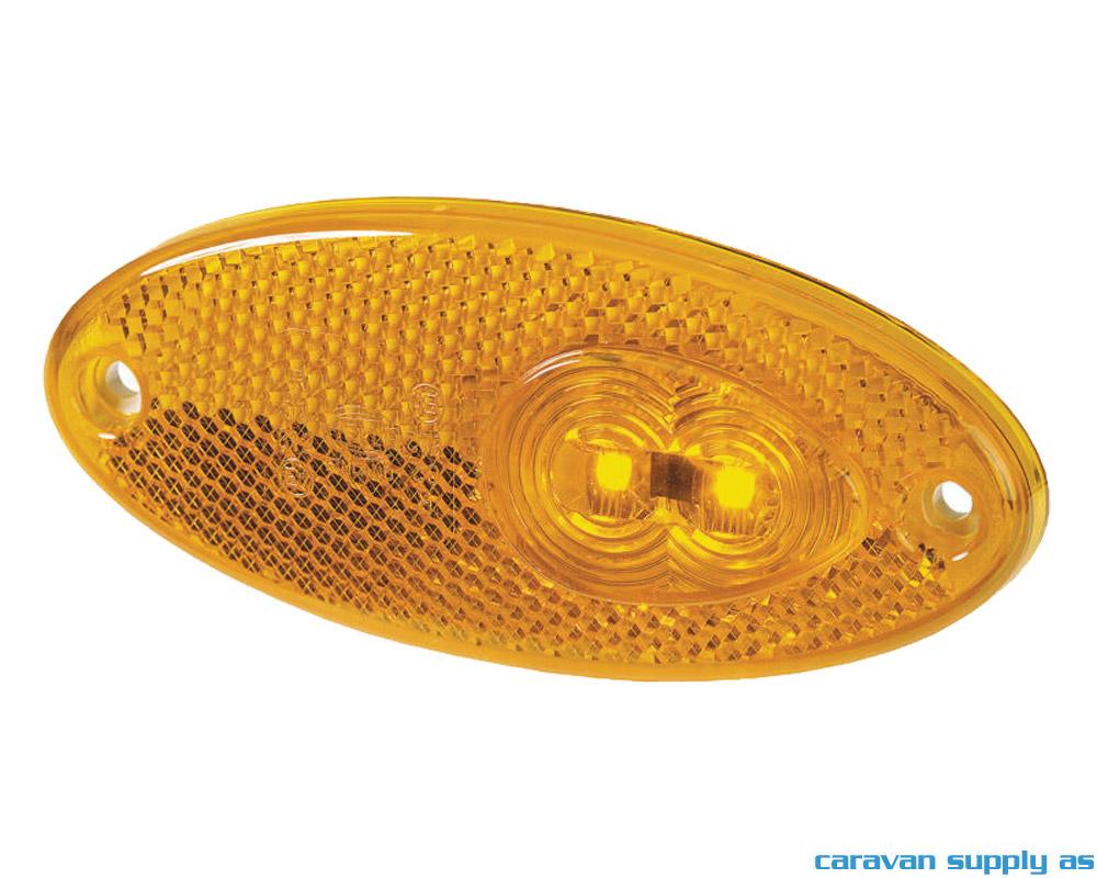 Sidemarkeringslys Hella oval LED 102x45x12mm gul