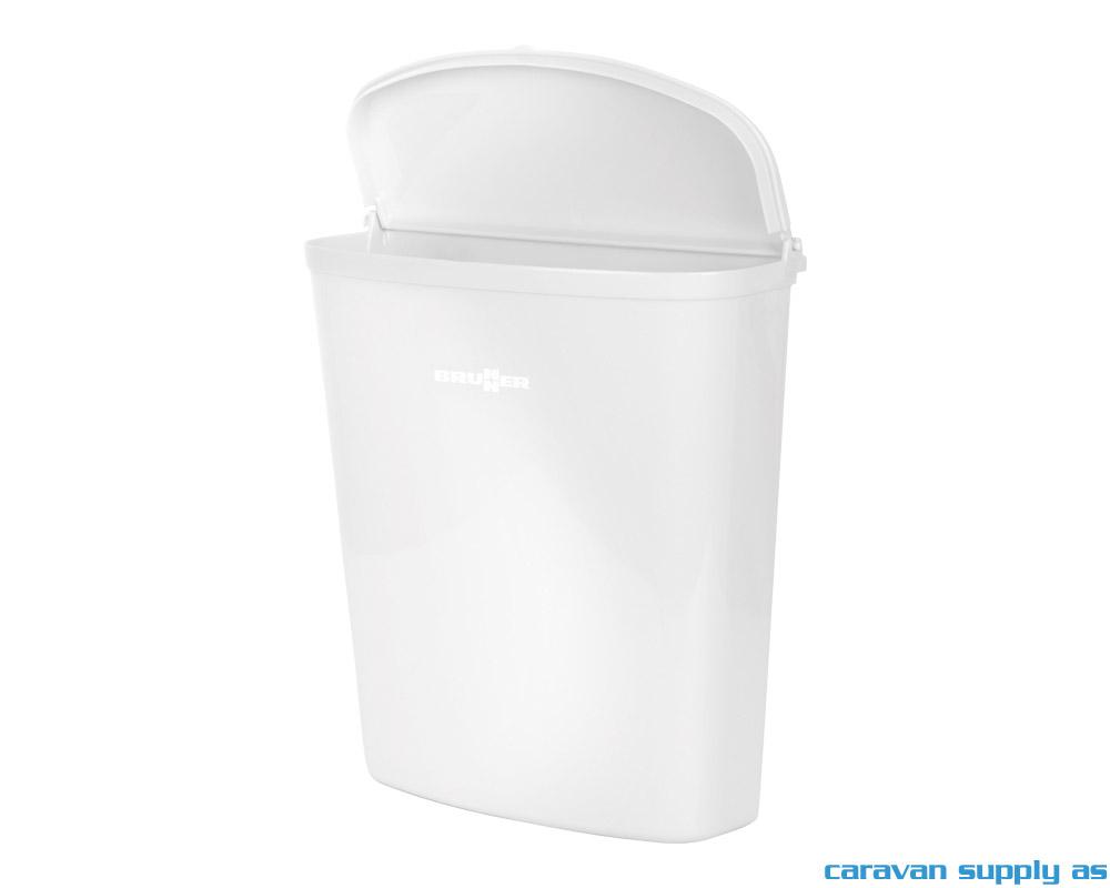 Søppelkasse Brunner Pillar 5,5l m/fester hvit