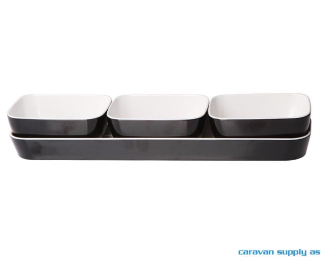 Serveringsfat Gimex Quadrato baguette 36x9cm svart