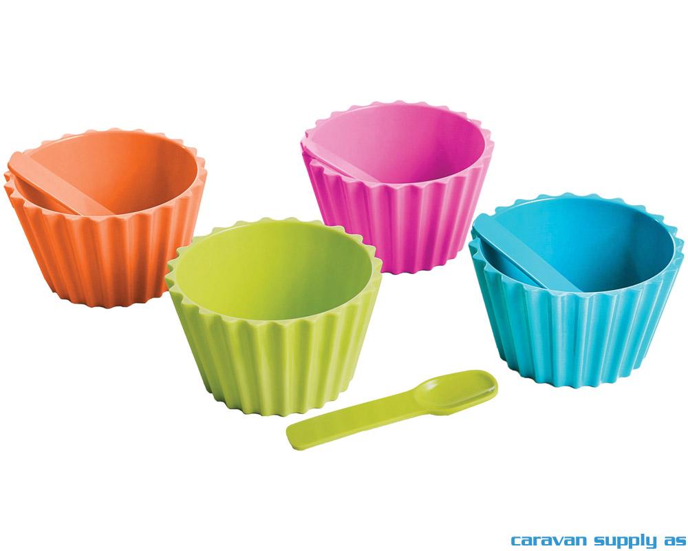 Iskremskål Brunner Ice Cream Cup m/skje 4 pk.
