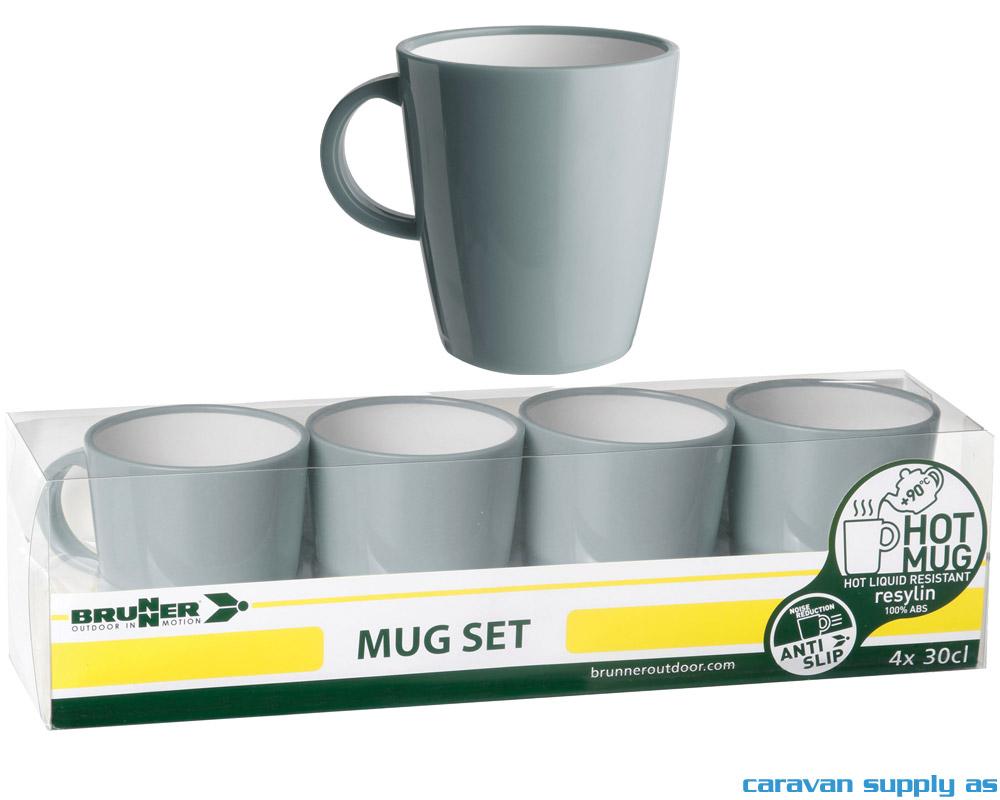Krus Brunner Hot Mug lysgrå 4stk