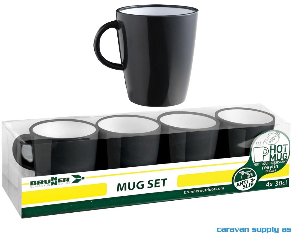 Krus Brunner Hot Mug Granyte mørkgrå 4stk