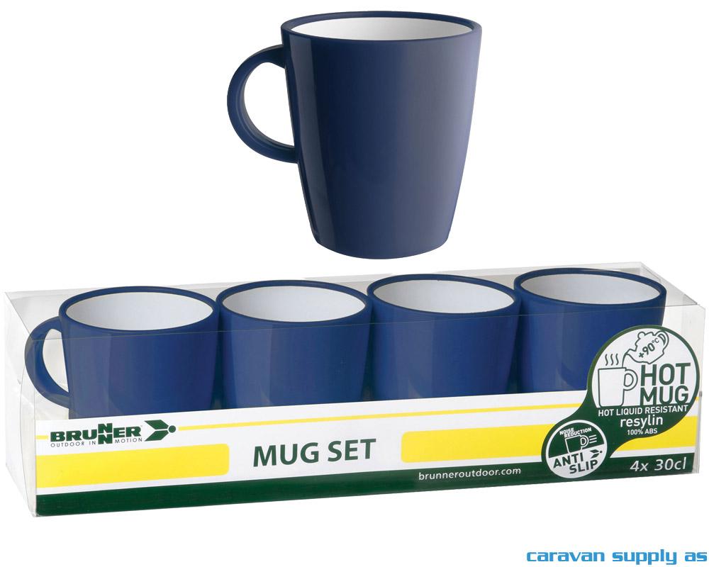Krus Brunner Hot Mug mørkblå 4stk